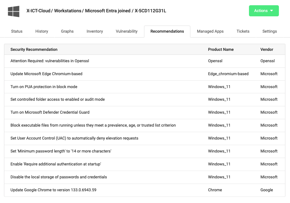 Microsoft Defender Secure Score Monitoring