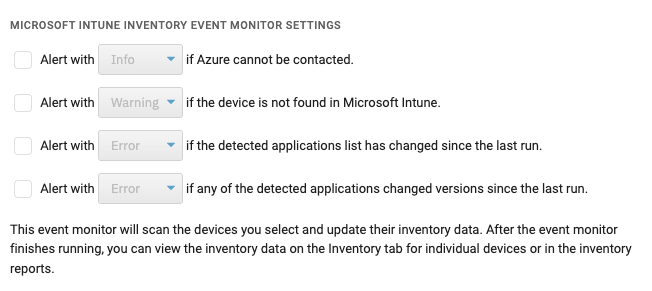 Intune Inventory Monitoring